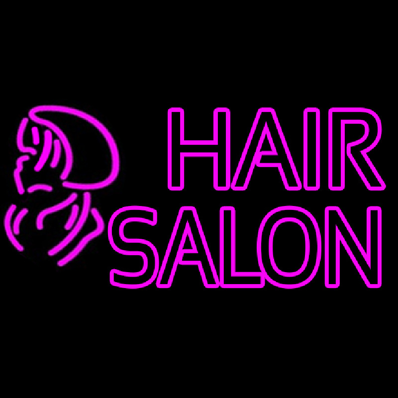 Double Stroke Pink Hair Salon Neon Sign