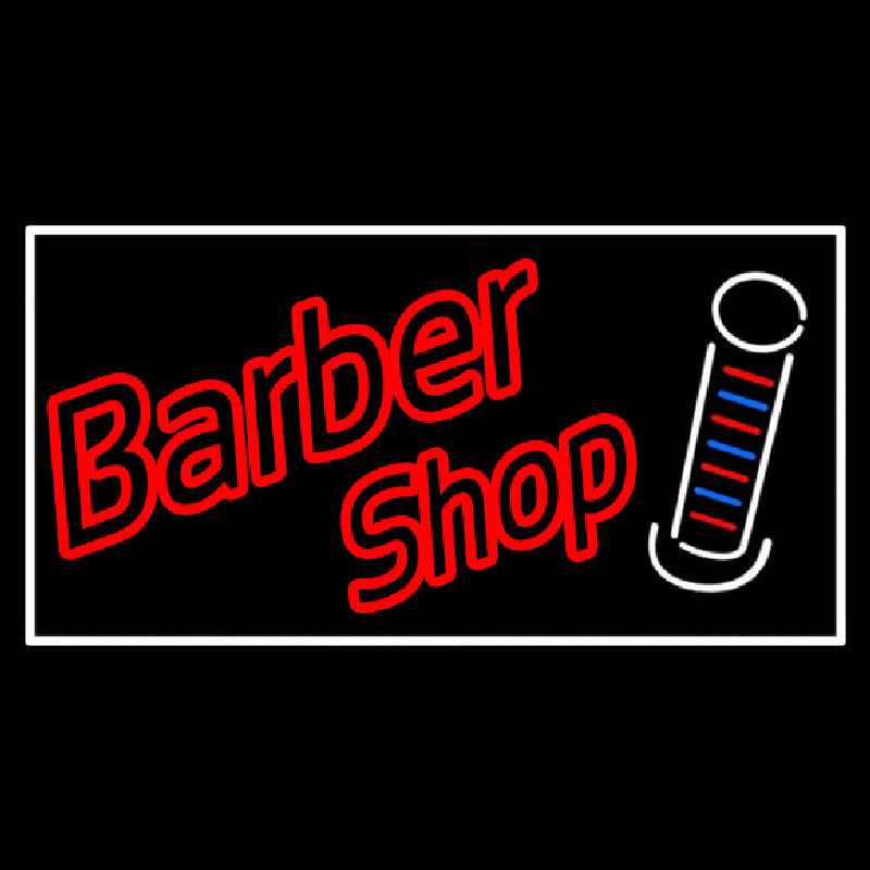 Double Stroke Red Barber Shop Neon Sign