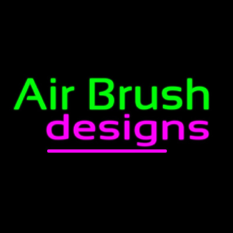 Green Air Brush Design Neon Sign