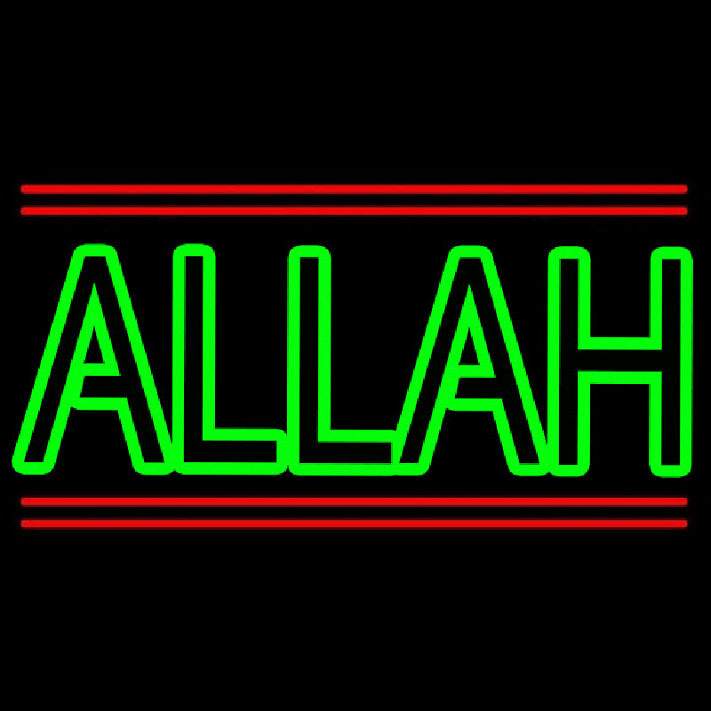 Green Allah Red Line Neon Sign