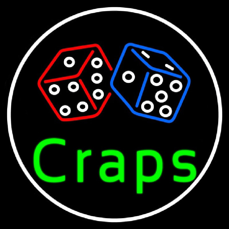 Green Craps Dice 1 Neon Sign