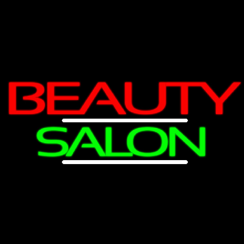 Green Cursive Beauty Block Salon Neon Sign