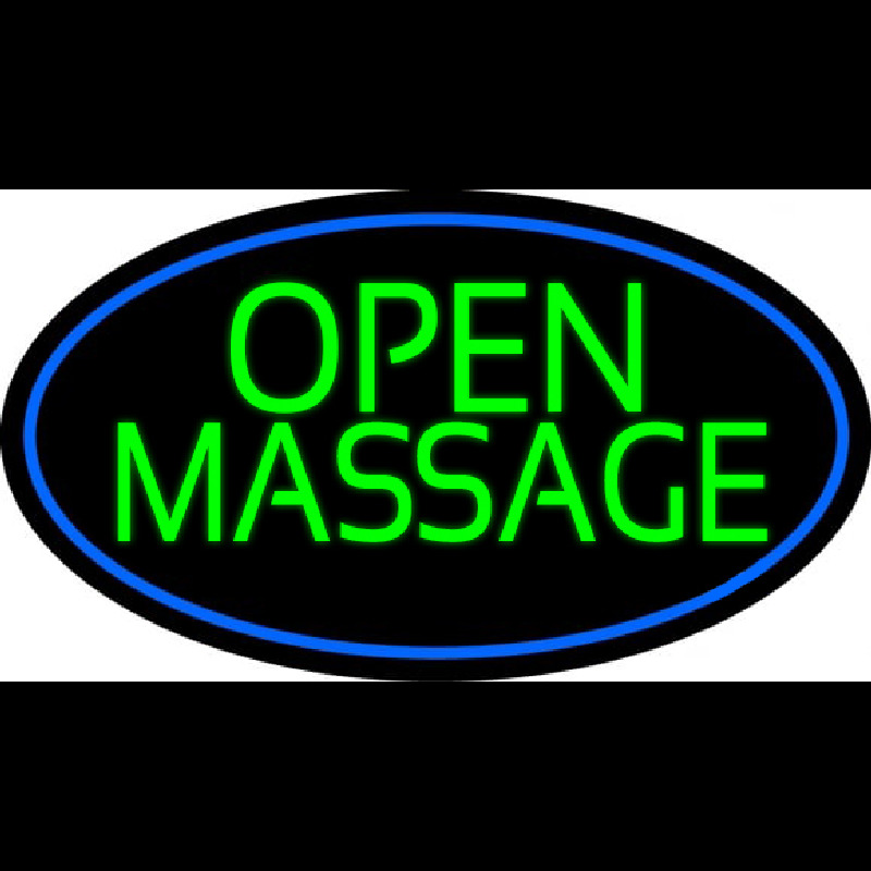 Green Open Massage Neon Sign