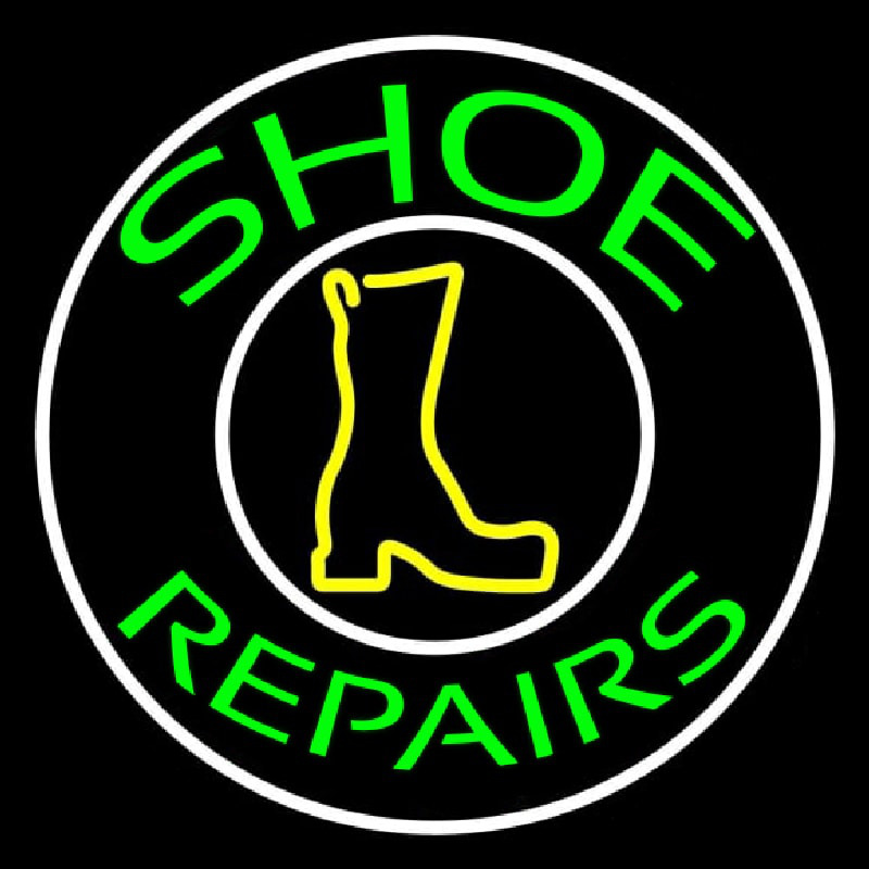 Green Shoe Repairs Neon Sign