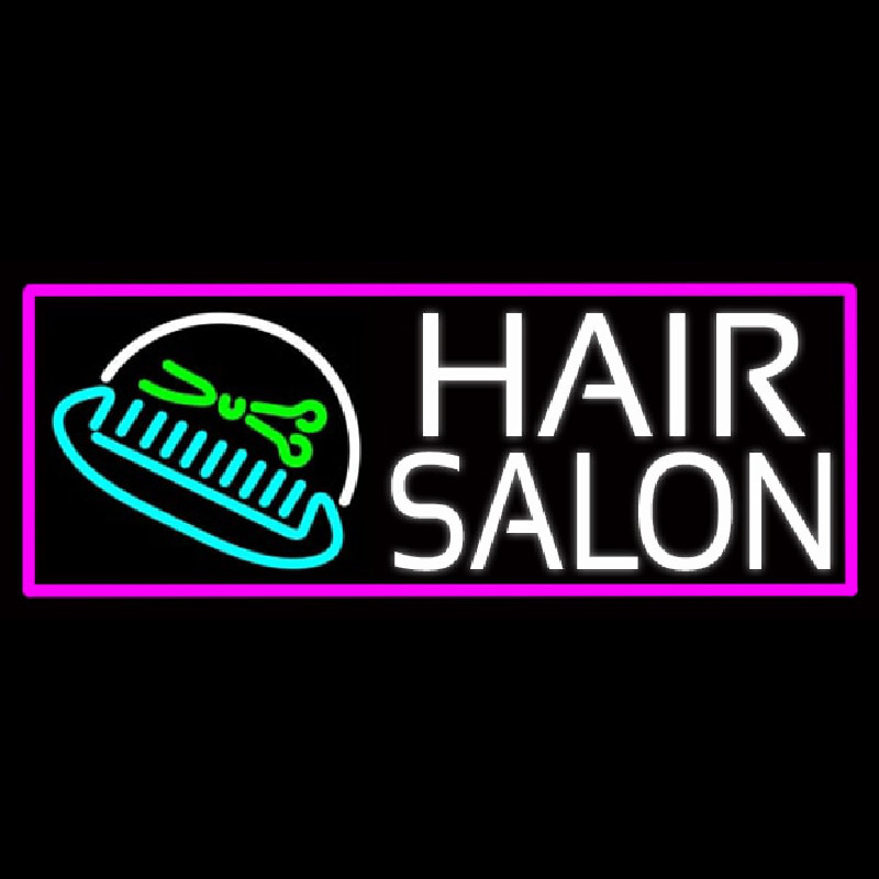 Hair Salon With Scissor And Comb Neon Sign