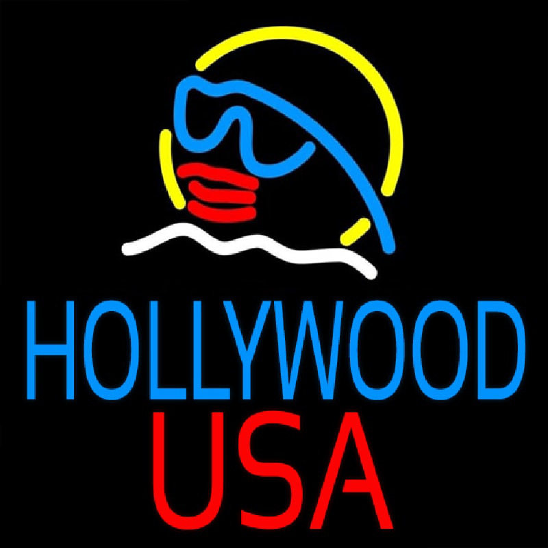 Hollywood Usa Neon Sign