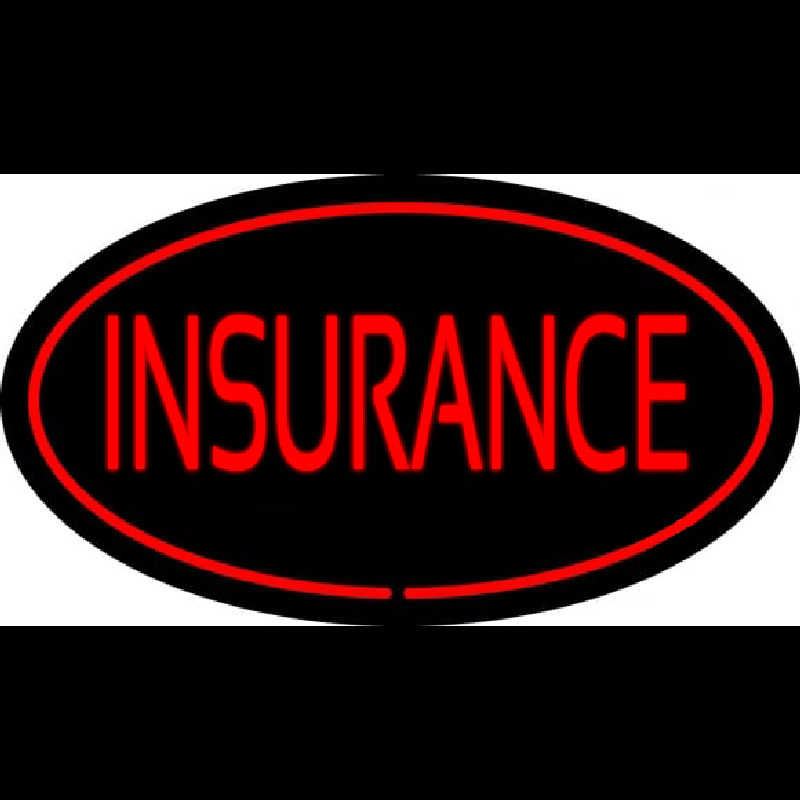 Insurance Oval Red Neon Sign