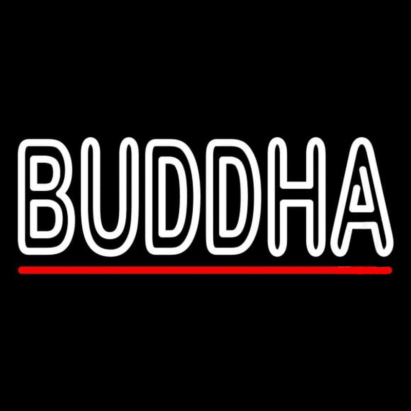 Lord Buddha With Red Line Neon Sign