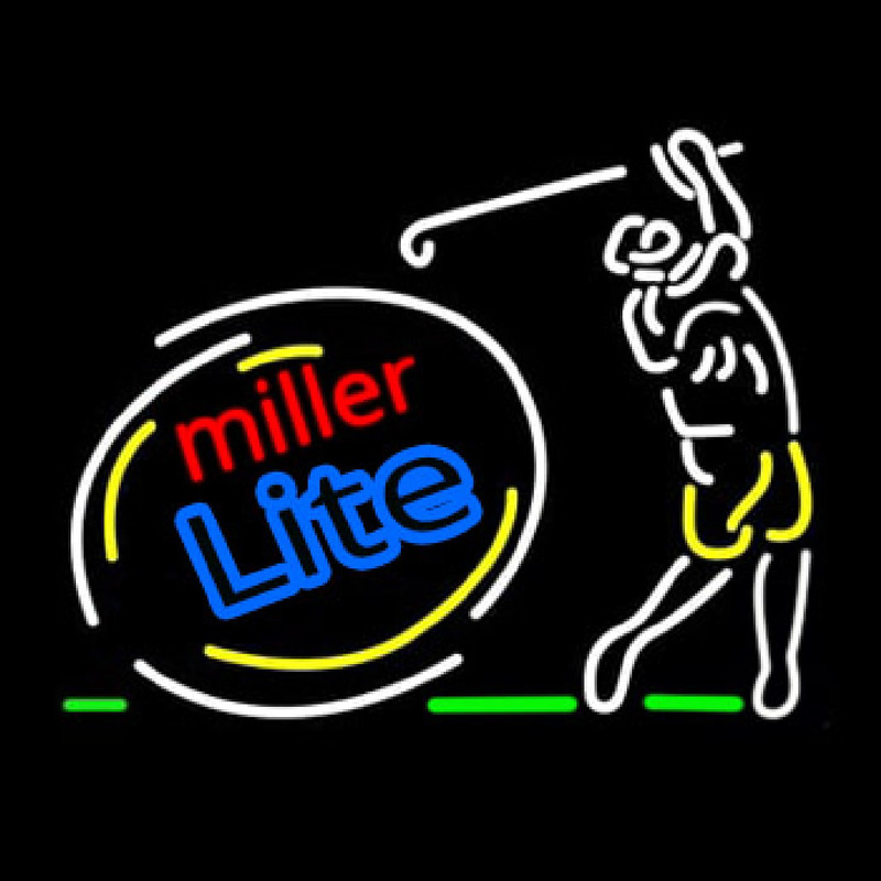 miller lite golf neon sign