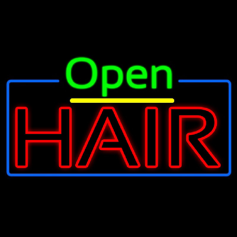 Open Double Stroke Hair Neon Sign