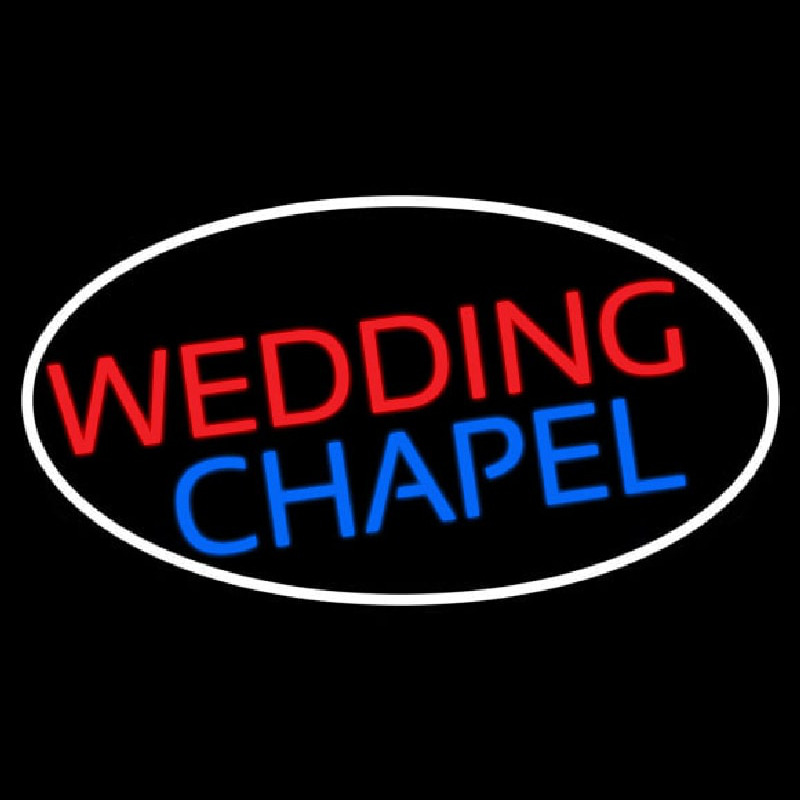 Oval Wedding Chapel Block Neon Sign