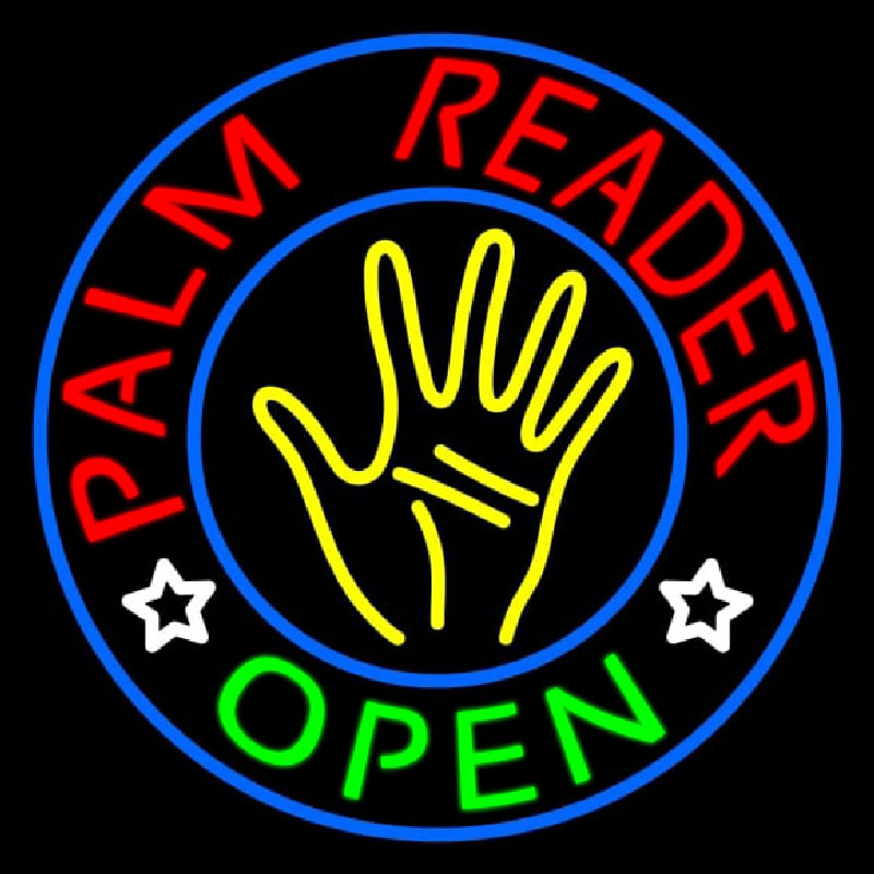 Palm Reader Open Circle Neon Sign