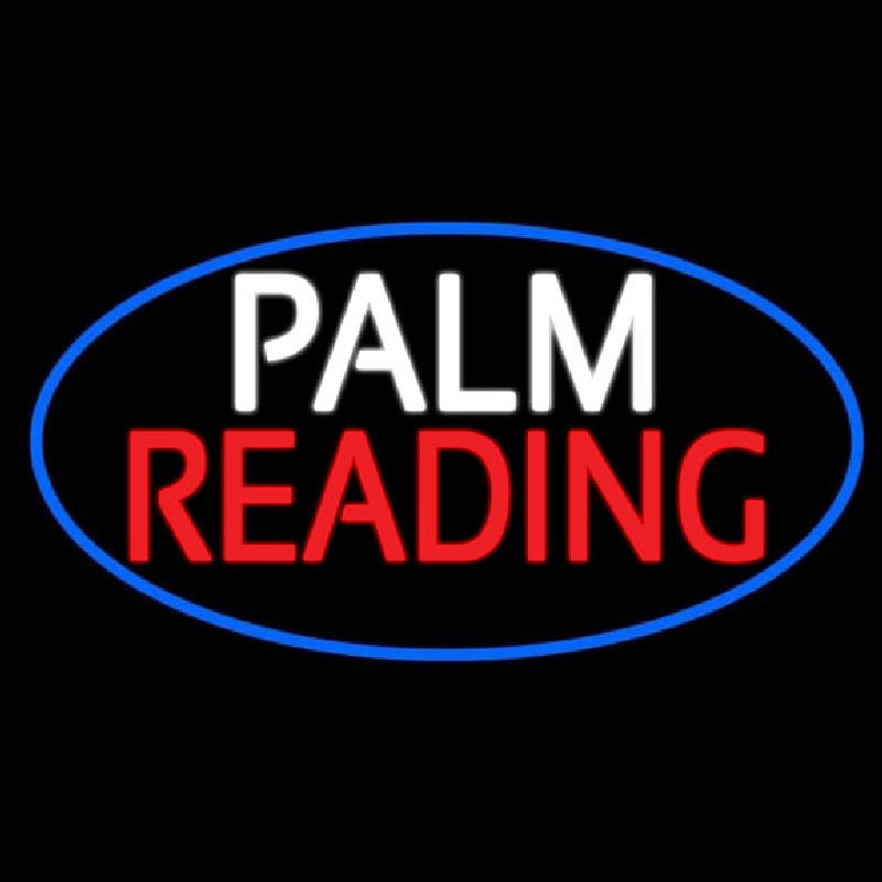 Palm Reading Blue Border Neon Sign