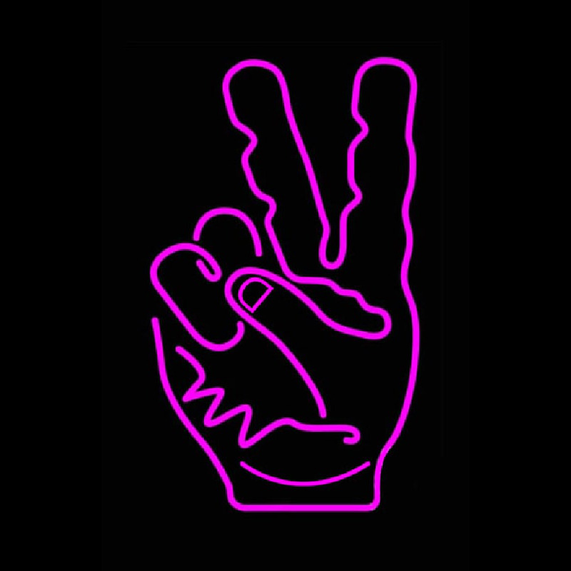 Peace Fingers Neon Sign