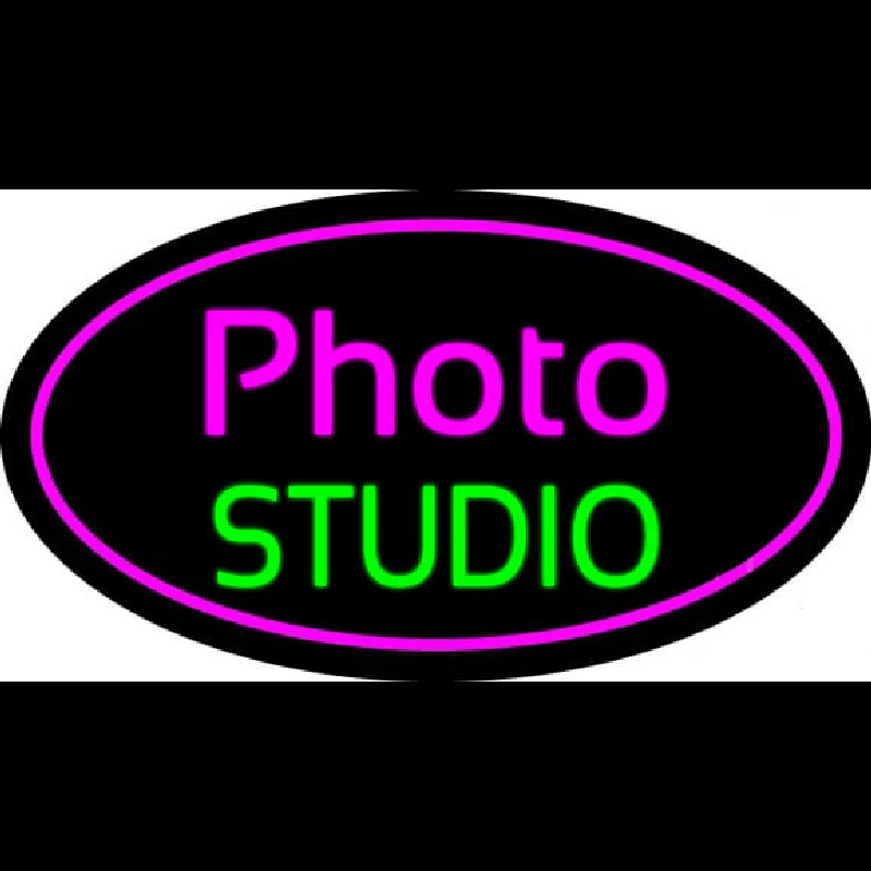 Photo Studio Purple Oval Neon Sign