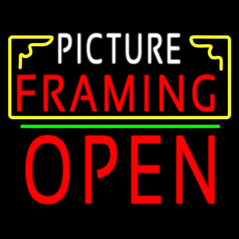 Picture Framing With Frame Open 1 Logo Neon Sign