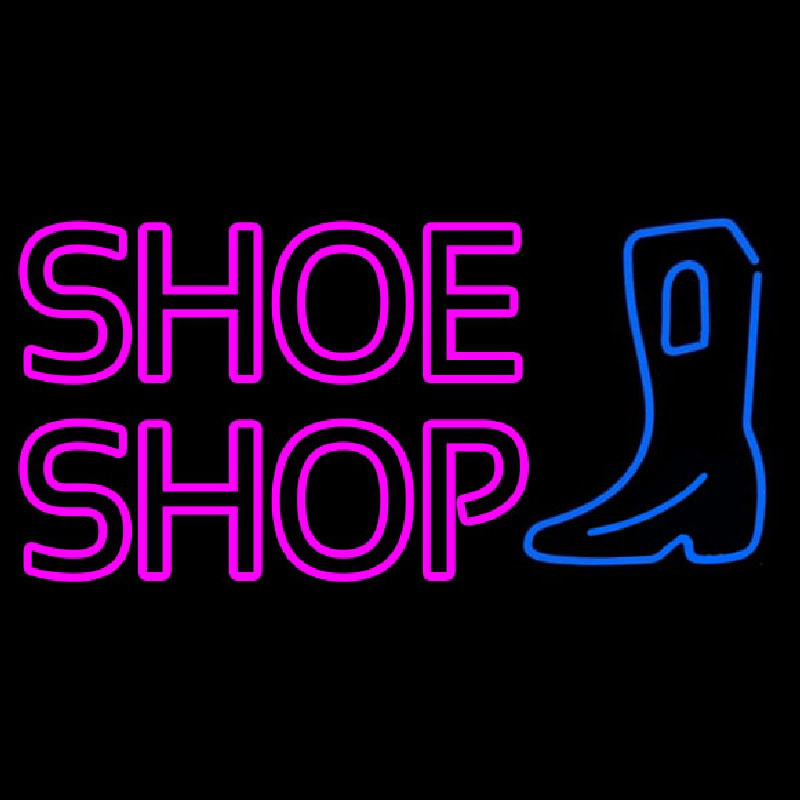 Pink Double Stroke Shoe Shop Neon Sign