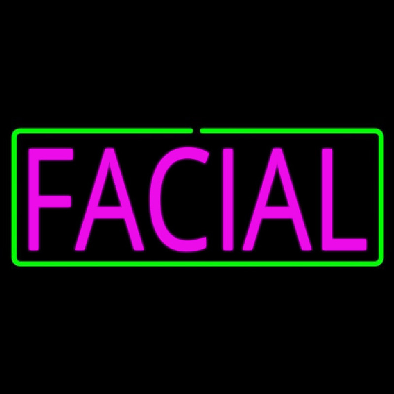 Pink Facial Green Border Neon Sign