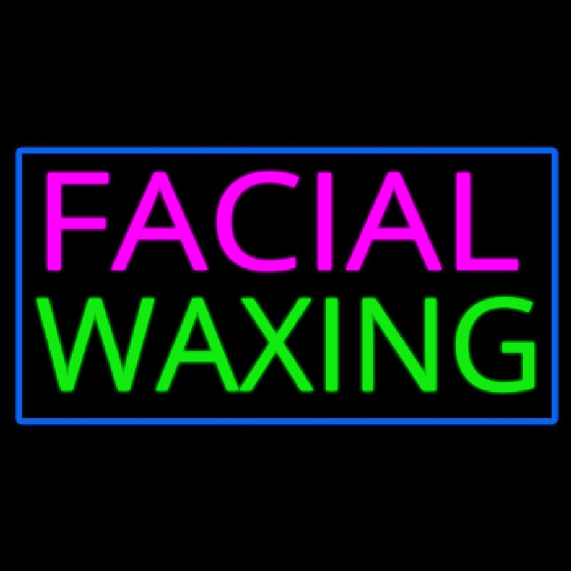 Pink Facial Wa ing Blue Border Neon Sign