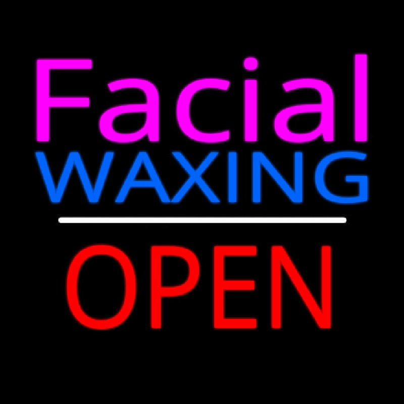 Pink Facial Wa ing Red Open Neon Sign