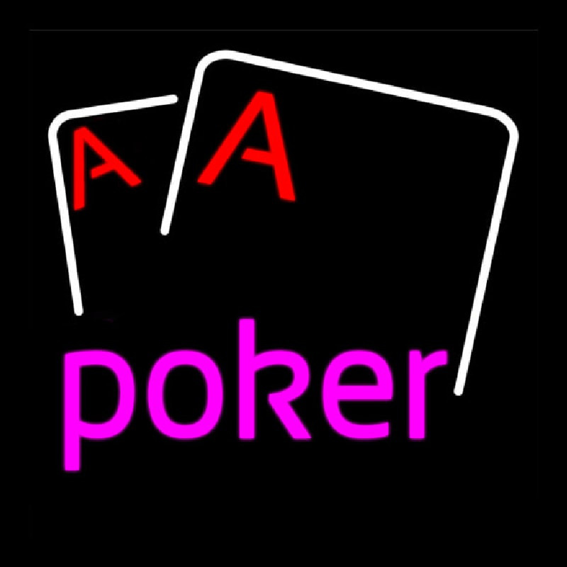 Pink Poker With Cards Neon Sign