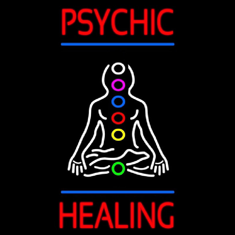 Psychic Health With Blue Line Neon Sign