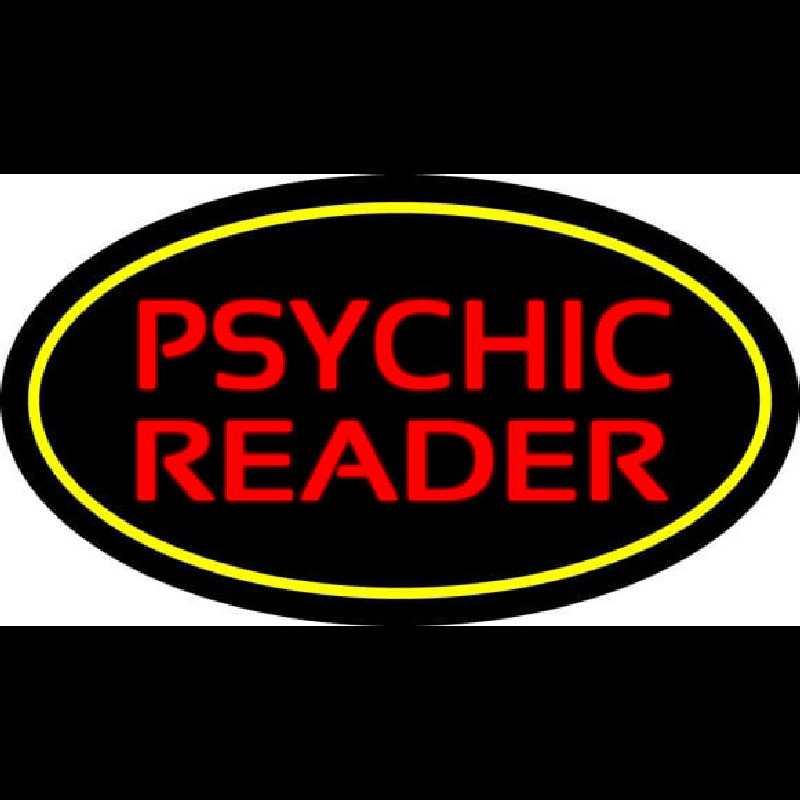 Psychic Reader Yellow Oval Neon Sign