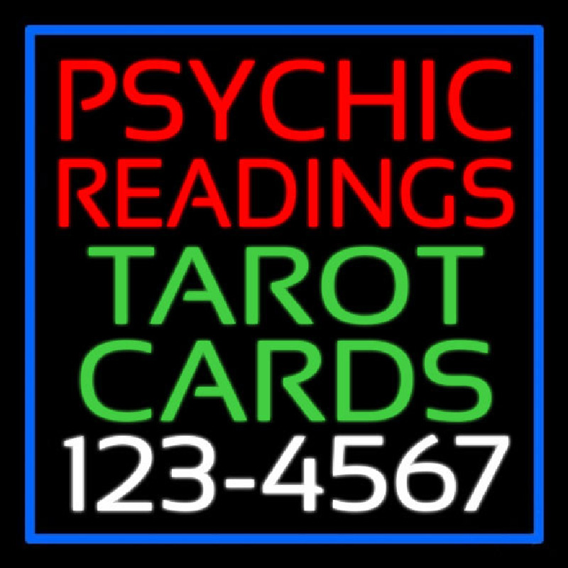 Psychic Readings Tarot Cards With Phone Number Neon Sign