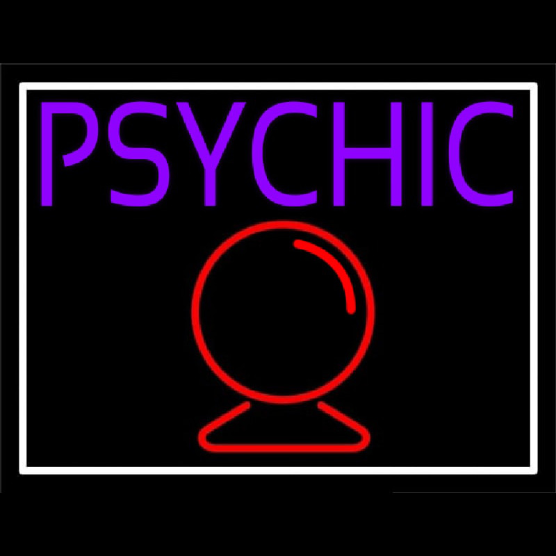 Purple Psychic With Crystal Neon Sign