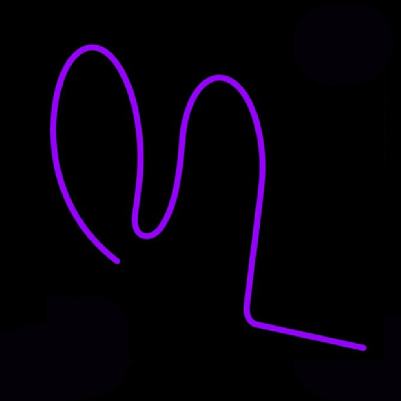 Purple Squiggle Neon Sign