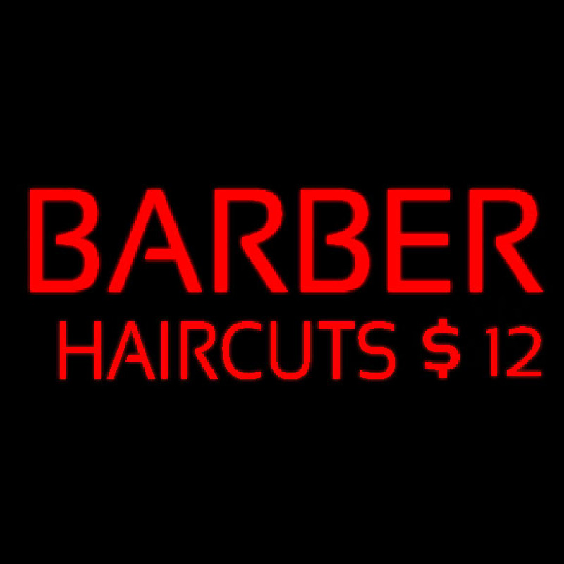 Red Barber Haircuts Neon Sign