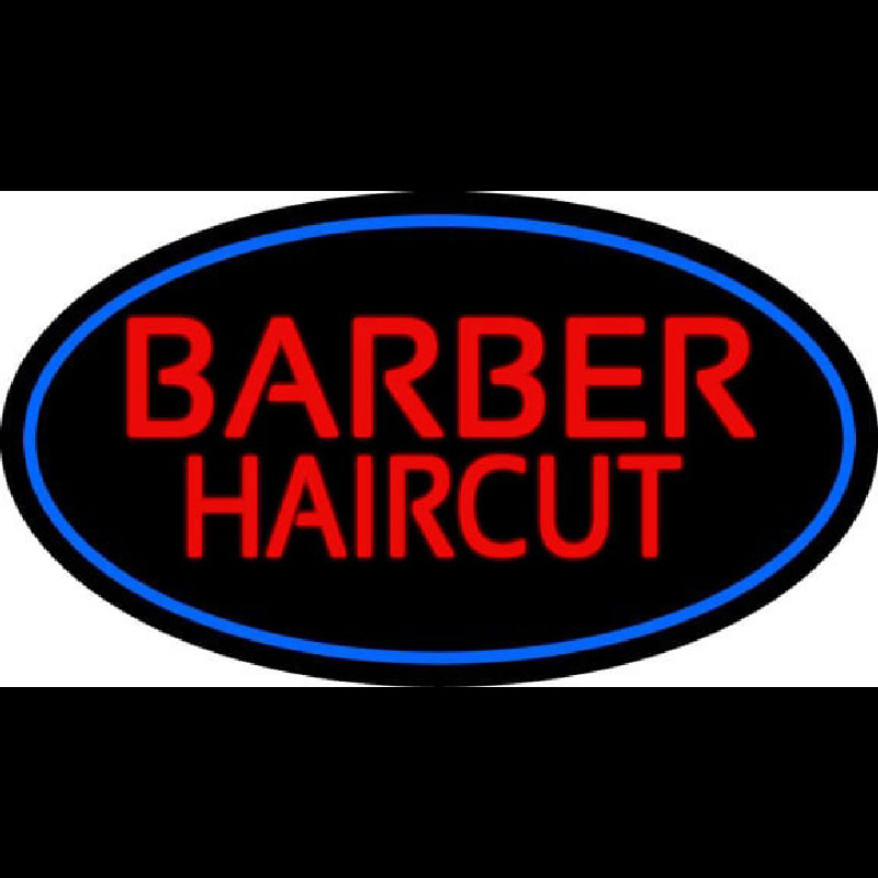 Red Barber Haircuts Neon Sign