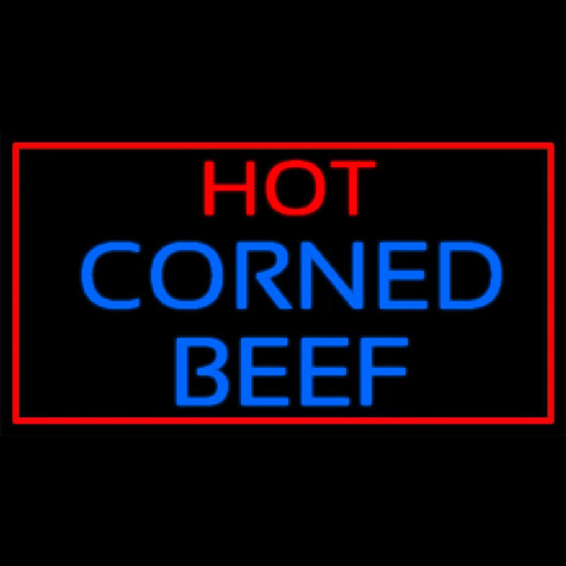 Red Border Hot Corned Beef Neon Sign