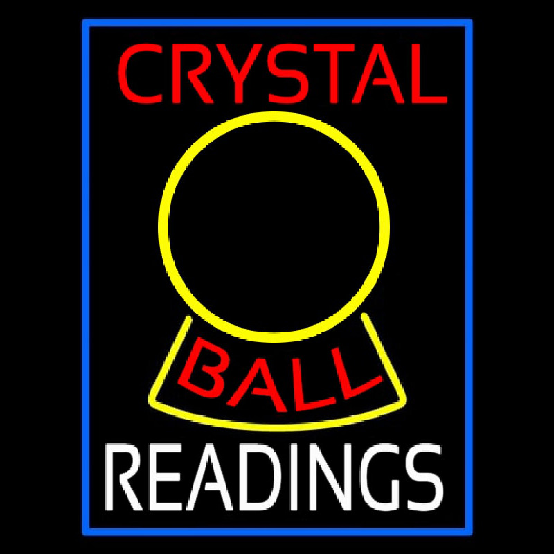 Red Crystal Ball White Reader Neon Sign