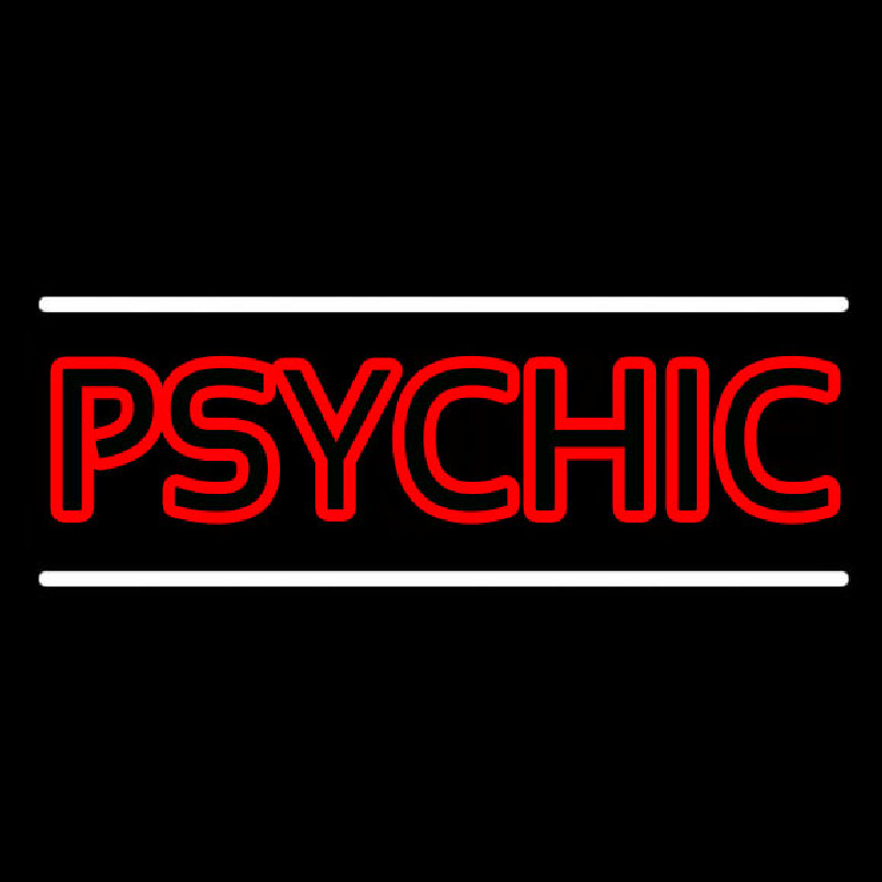 Red Double Stroke Psychic White Line Neon Sign