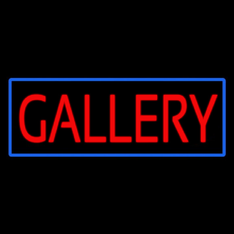 Red Gallery Blue Border Neon Sign