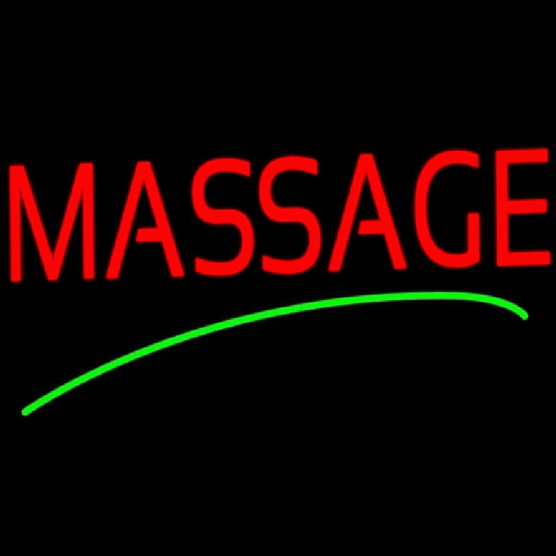 Red Massage Green Line Neon Sign