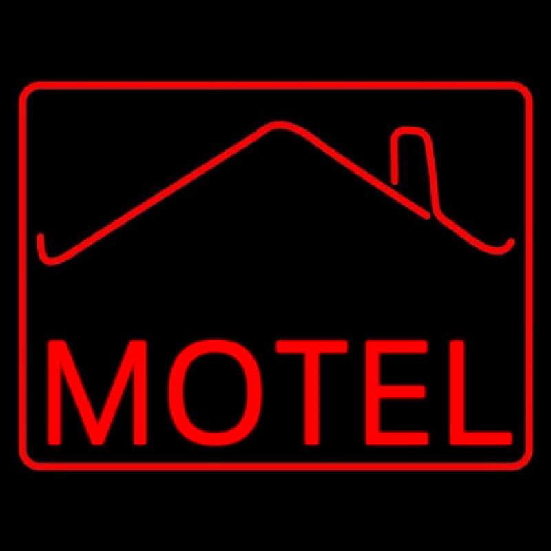 Red Motel With Symbol Neon Sign