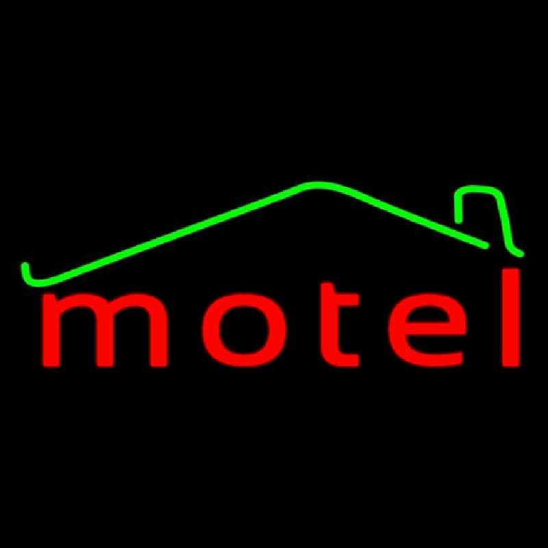 Red Motel With Symbol Neon Sign