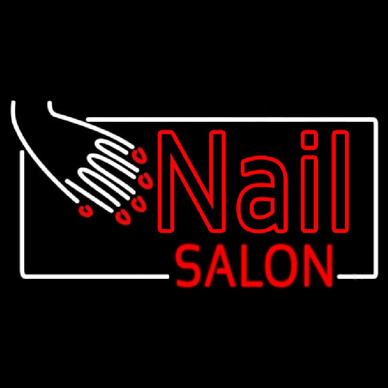 Red Nail Salon Neon Sign