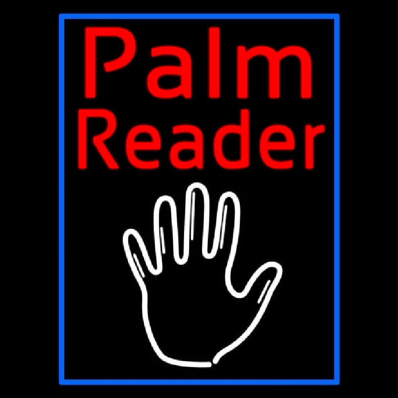 Red Palm Reader White Logo Neon Sign