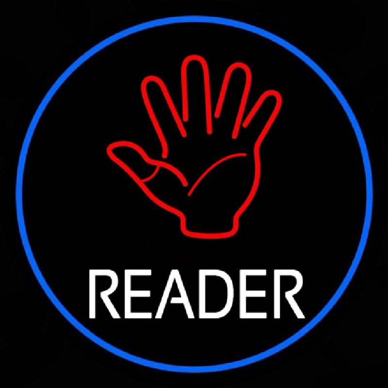 Red Palm White Reader Neon Sign