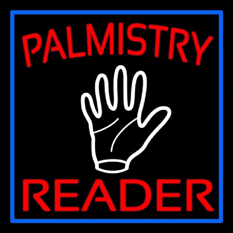 Red Palmistry Reader Neon Sign