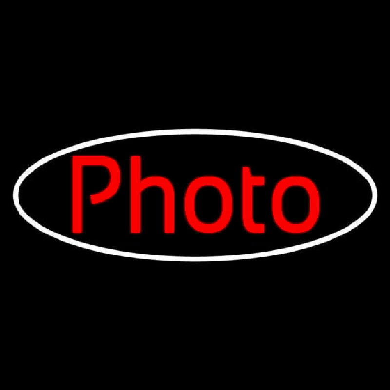 Red Photo With Oval Neon Sign