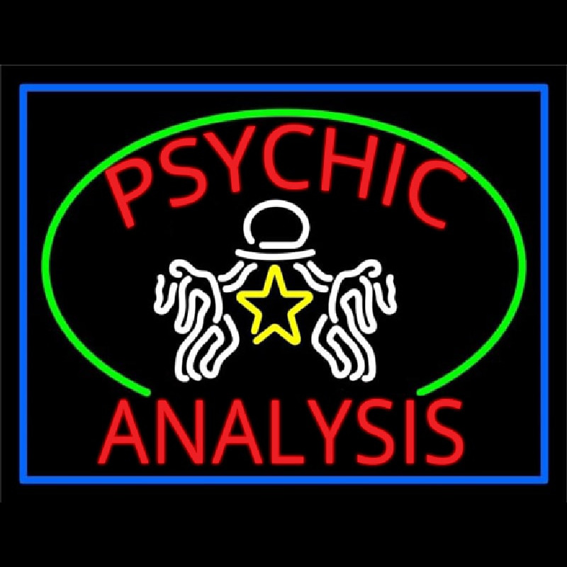 Red Psychic Analysis With Logo Neon Sign