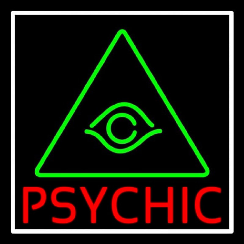 Red Psychic Green Logo Neon Sign