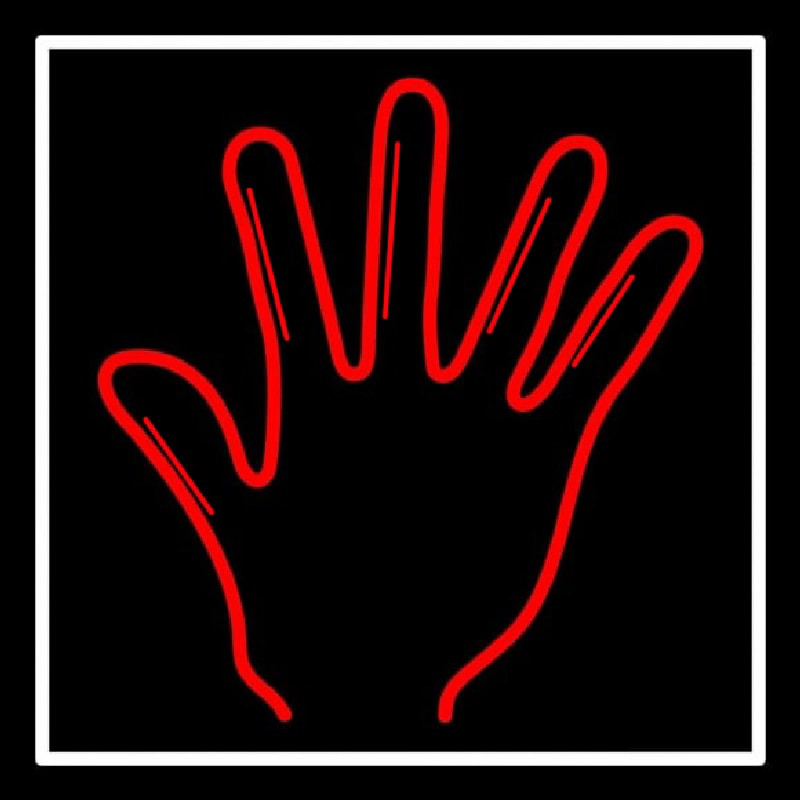 Red Psychic Palm With White Border Neon Sign