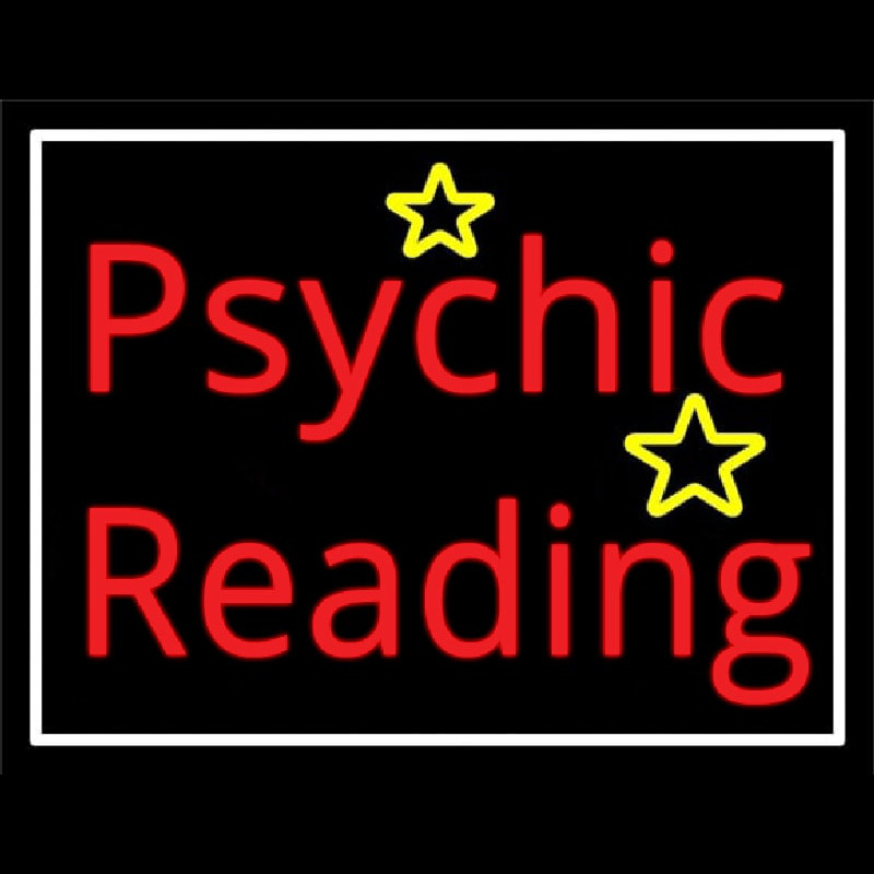 Red Psychic Reading With Stars Neon Sign