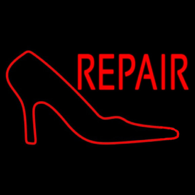 Red Sandal Logo Repair Neon Sign