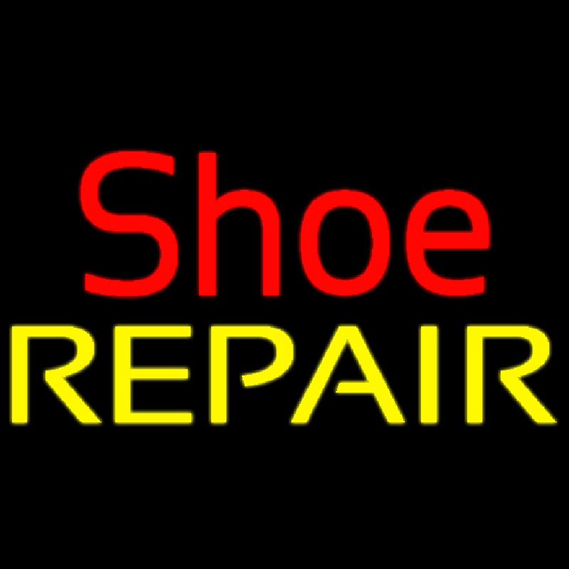 Red Shoe Yellow Repair Neon Sign